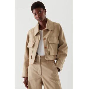 COS Cropped Utility Jacket Boxy Beige Size 12